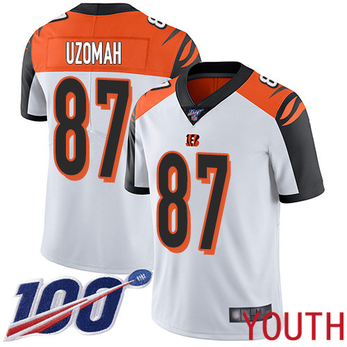 Cincinnati Bengals Limited White Youth C J  Uzomah Road Jersey NFL Footballl #87 100th Season Vapor Untouchable->cincinnati bengals->NFL Jersey